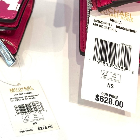 Michael Kors Sheila Medium Floral Print Satchel Bag & Matching Bifold Wallet Set - Picture 14 of 14